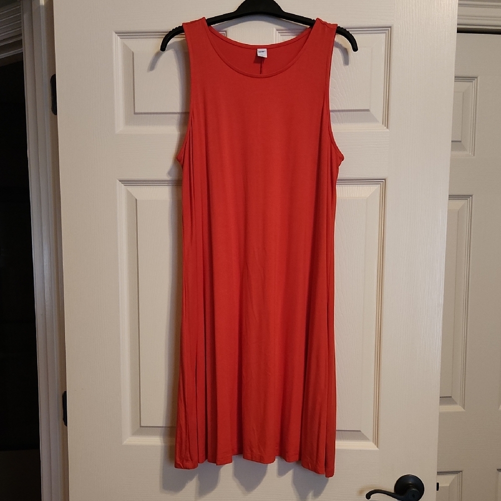 Old Navy Bright Coral Swing Dress, NWOT, Large